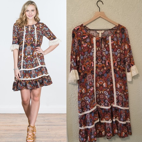 Matilda Jane Dresses & Skirts - Matilda Jane Boho Lace Trim Intermission Dress
